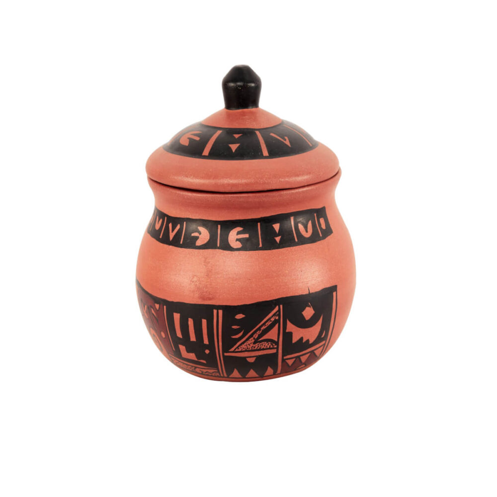 Clay Curd Pot with Cap 1.5 liter Black Italica Design