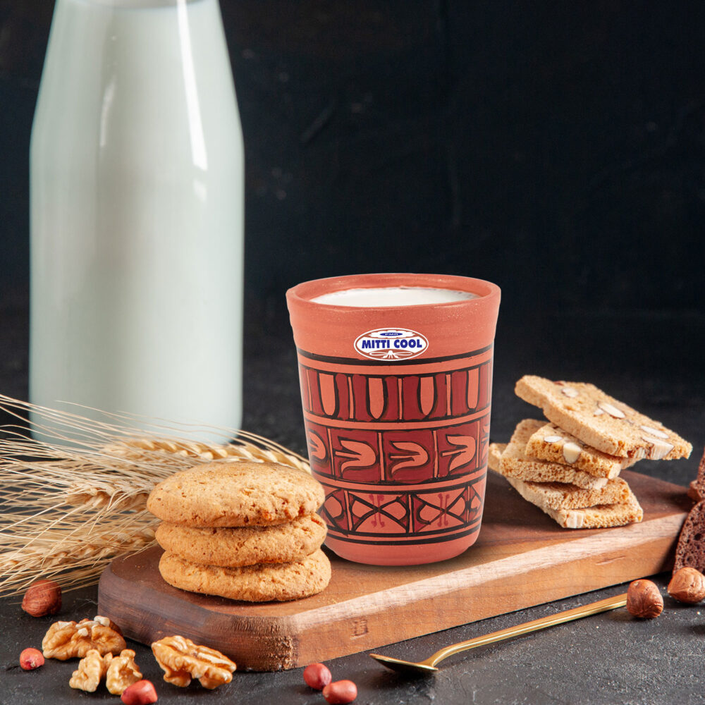 Clay Dinner Glass Set 200 ML (6 Piece) Abstract Cross Design - Image 4