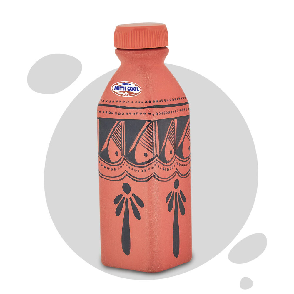 Clay Square Water Bottle Black Spade (400 ML)