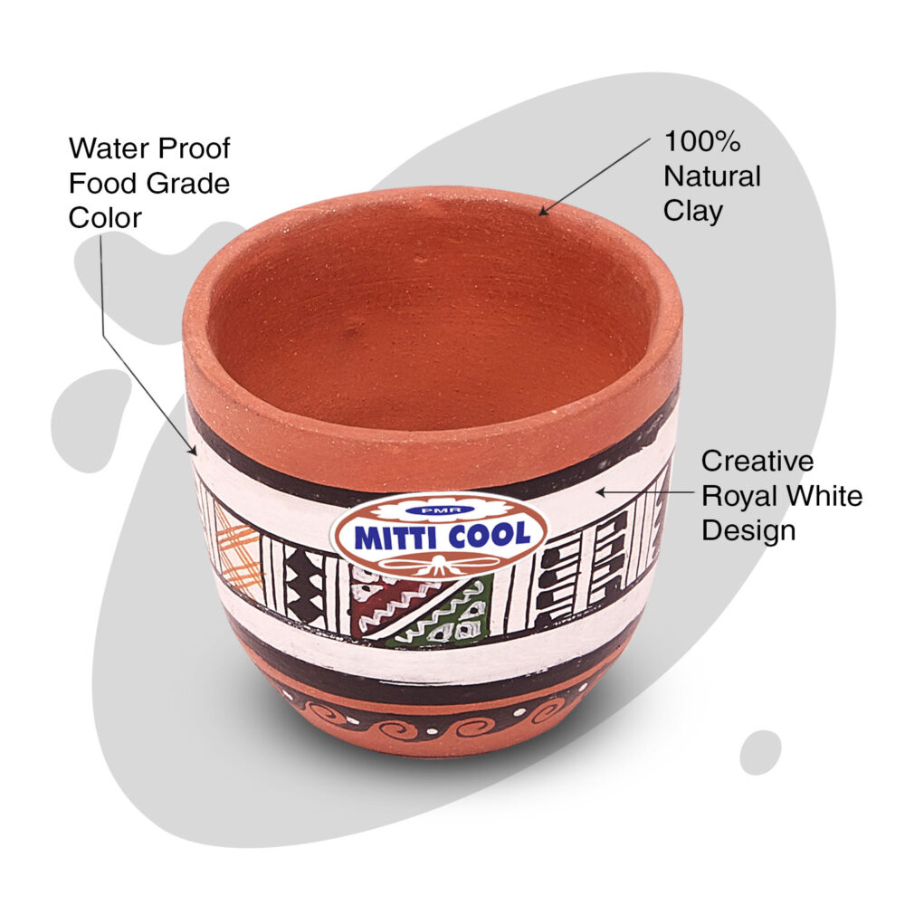 Clay Cherry Cup Set 100 ML Royal White Design - Image 2