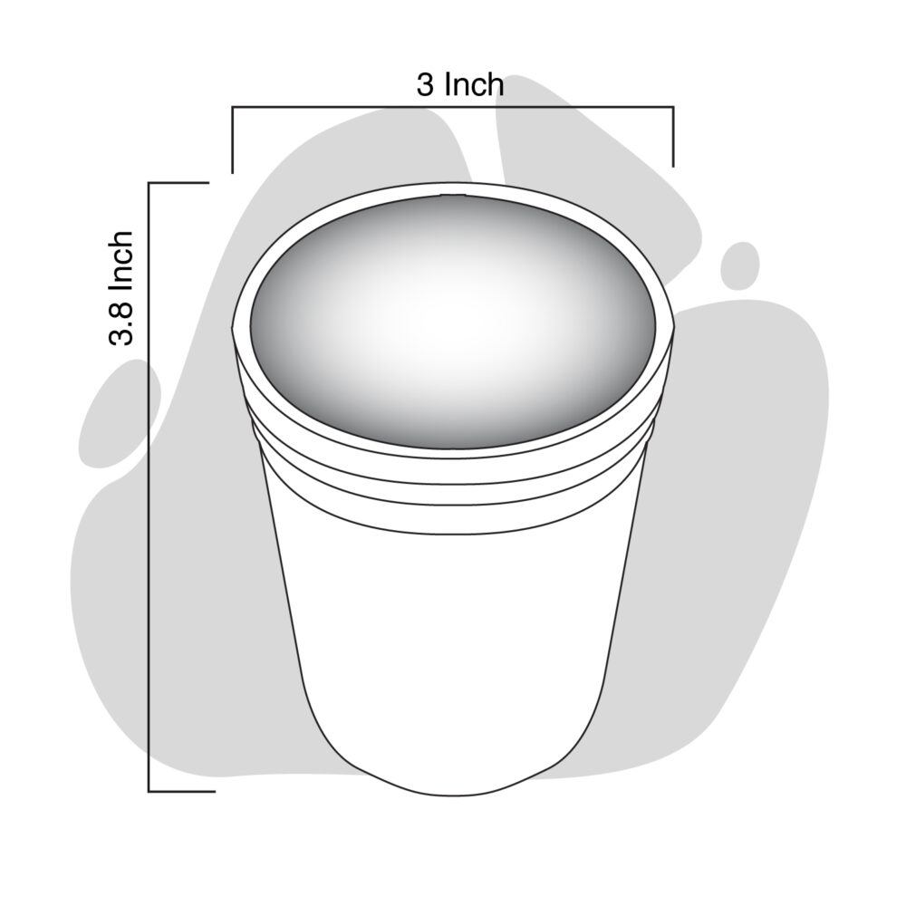 Clay Dinner Glass Set 200 ML (6 Piece) Royal White Design - Image 3