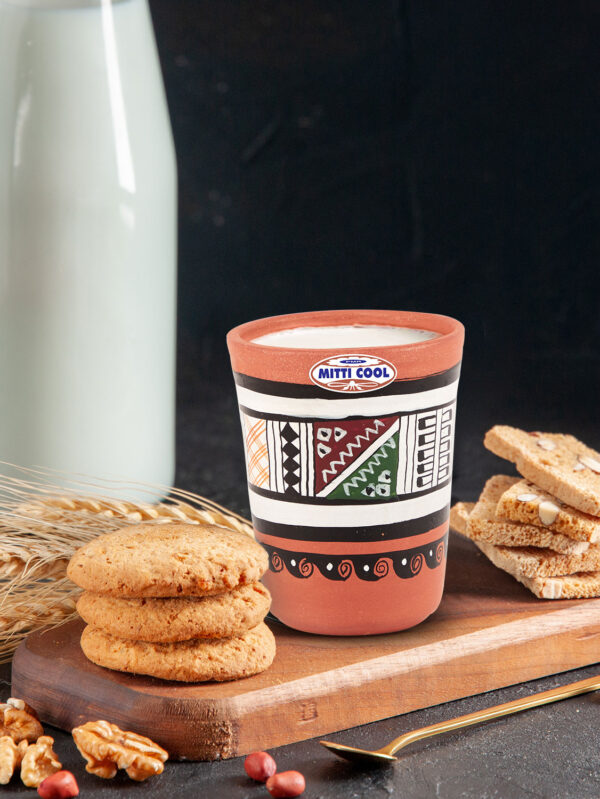 Clay Dinner Glass Set 200 ML (6 Piece) Royal White Design - Image 4