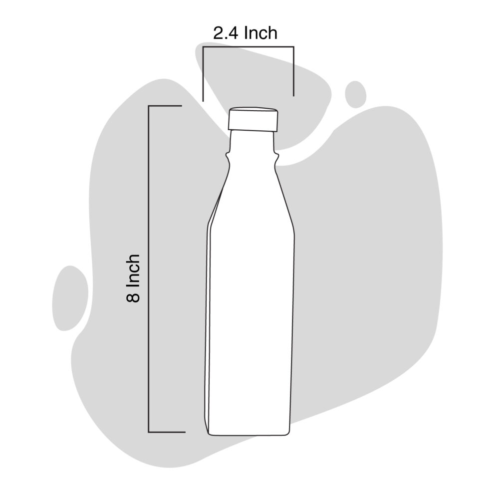 Clay Square Water Bottle Black Spade (400 ML) - Image 4