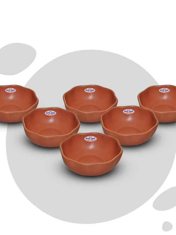 Clay Flower Bowl Set 6 Pieces 250 ml