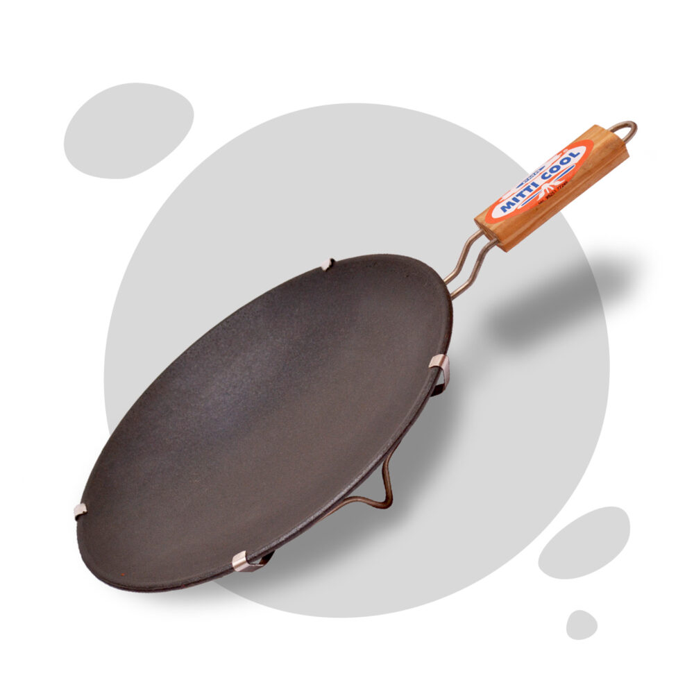 Clay Non-Stick Tawa (With Handle)(10 inch)