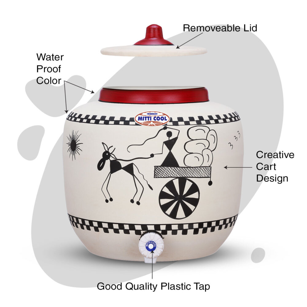 Clay Water Pot 12 Litre Cart - Image 2