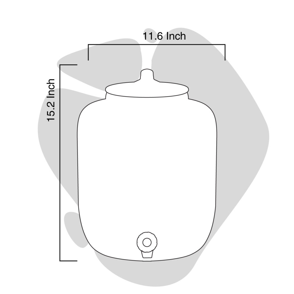 Clay Water Pot 17 Litre Cart Design - Image 3