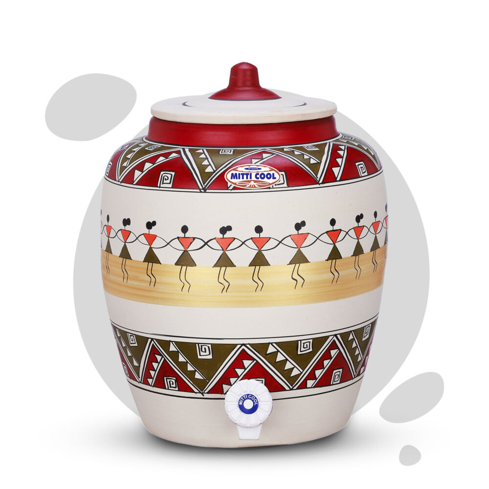 Clay Water Pot 11 Litre Dancing Doll Design