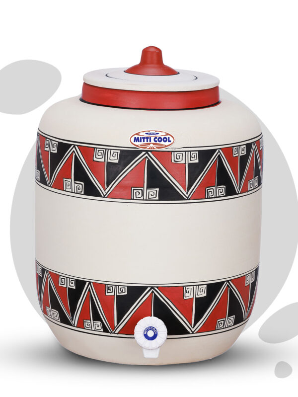 Clay Water Pot 17 Litre Double Border Design