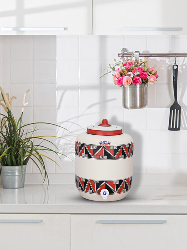 Clay Water Pot 17 Litre Double Border Design - Image 4