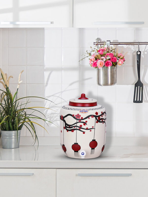 Clay Water Pot 17 Litre  Lantern Design - Image 4