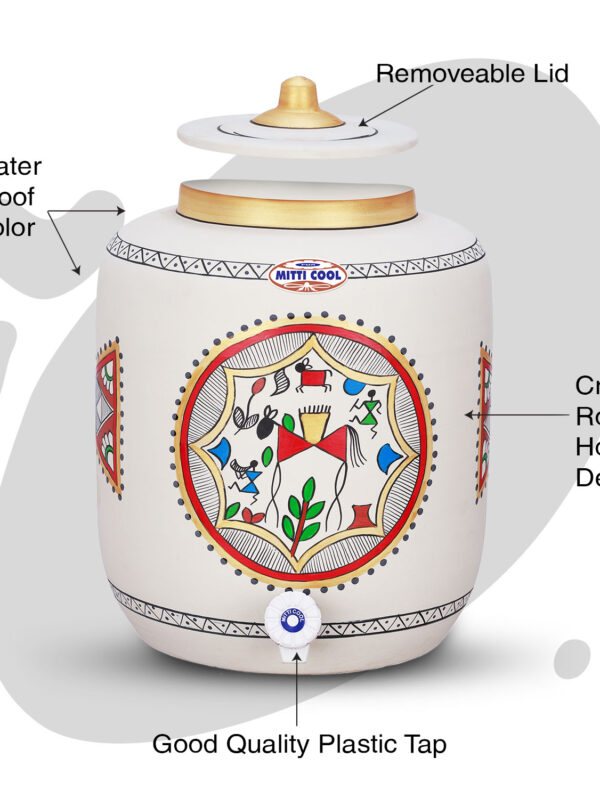 Clay Water Pot 17 Litre Rocking Horse Design - Image 2