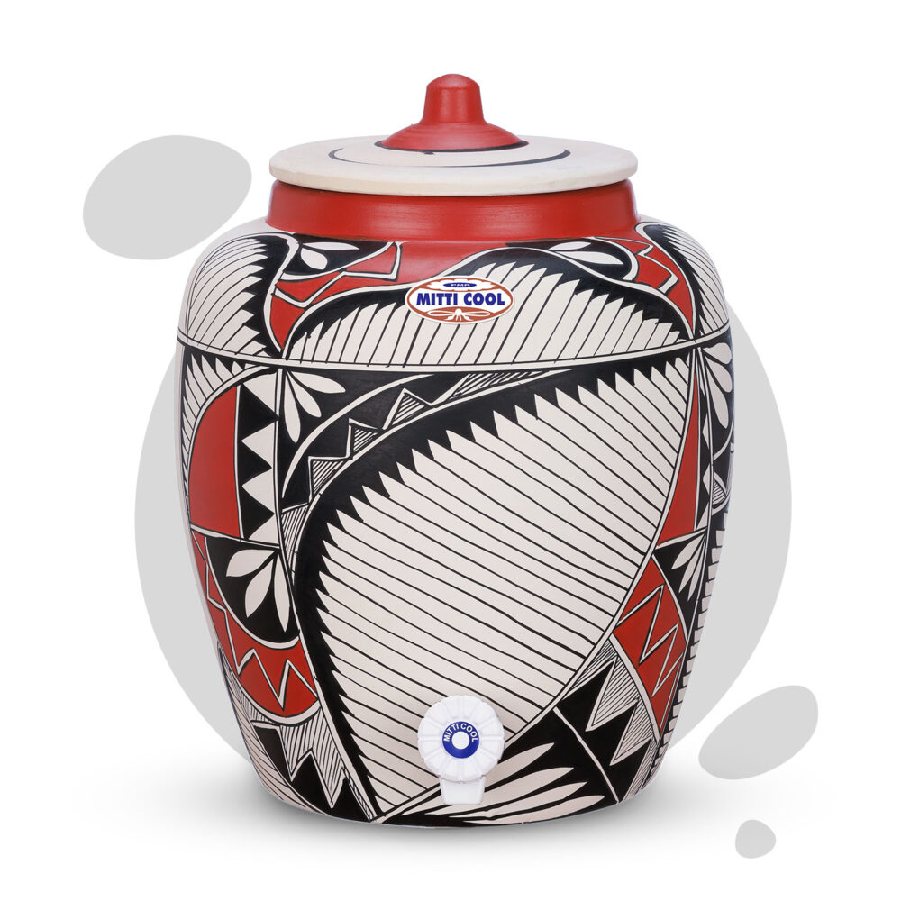 Earthen Clay Royal Harp Water Pot 11 Litres