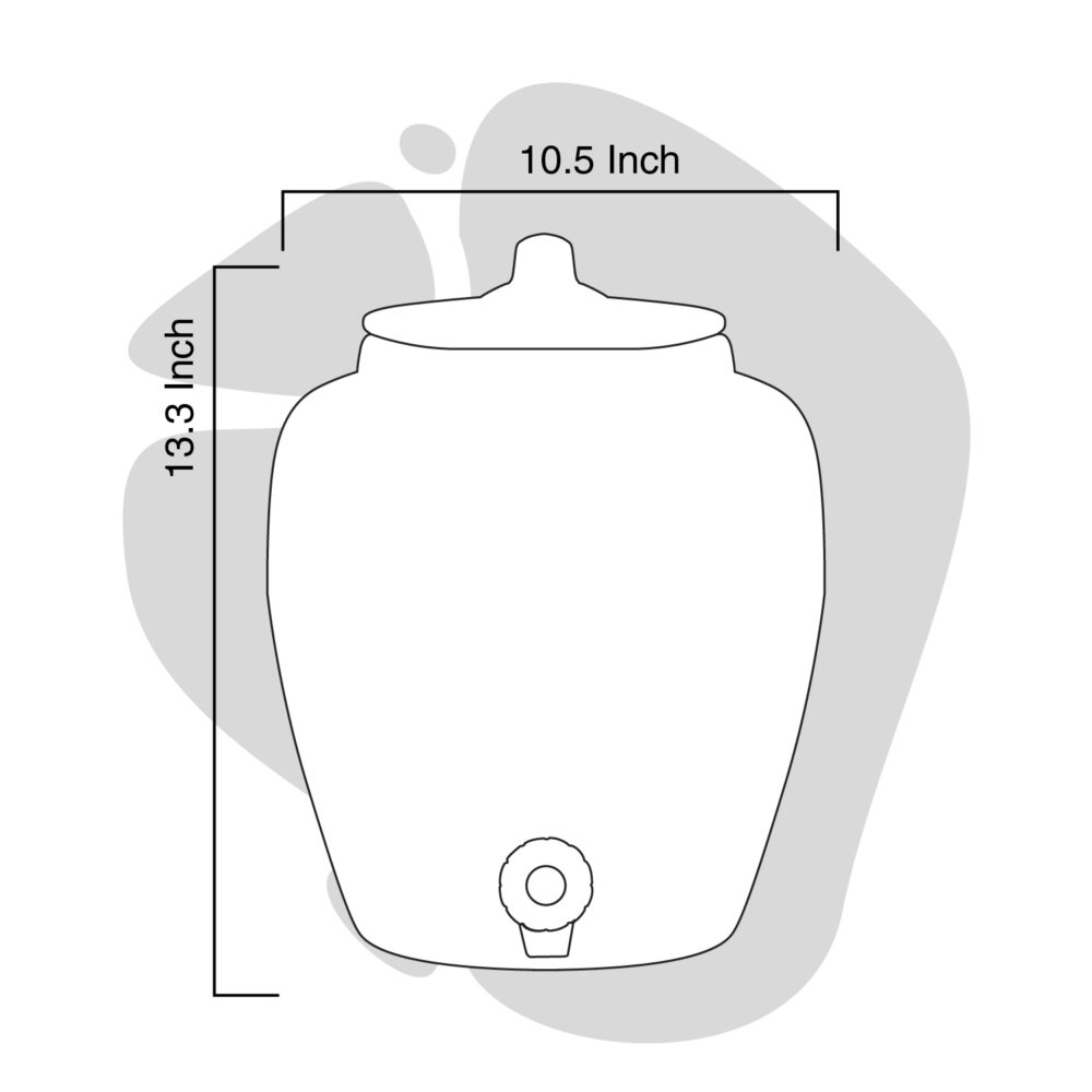 Earthen Clay Royal Harp Water Pot 11 Litres - Image 3