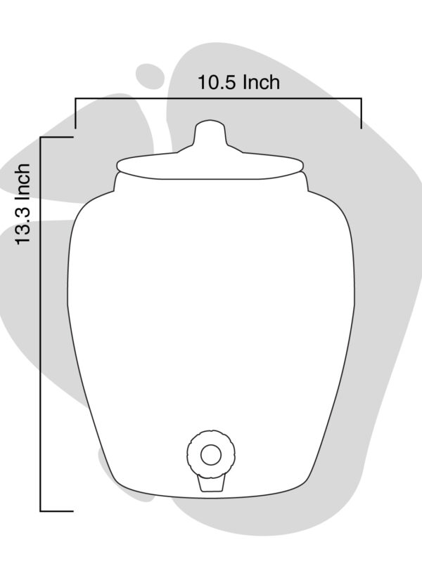 Earthen Clay Royal Harp Water Pot 11 Litres - Image 3