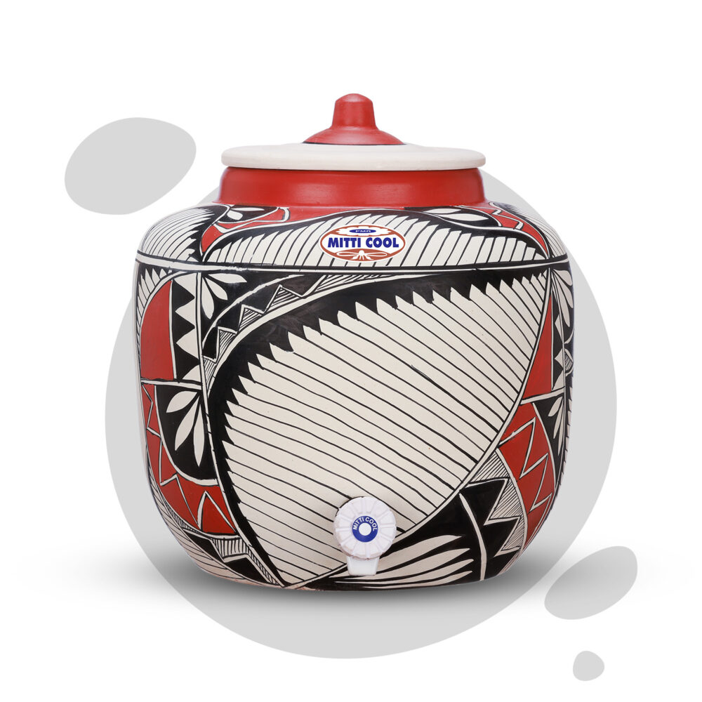 Clay Water Pot 12 Litre Royal Harp Design