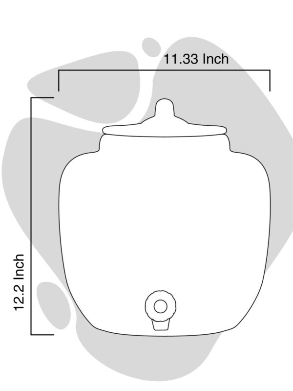 Clay Water Pot 12 Litre Royal Harp Design - Image 3