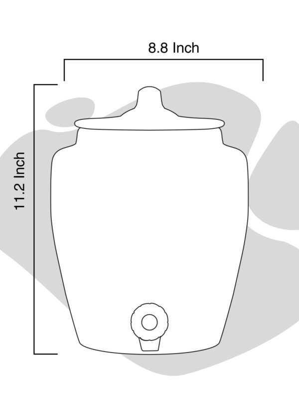 Clay Water Pot 6.5 Litre  Royal Harp Design - Image 3