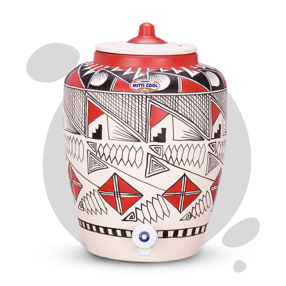 Clay Water Pot 13 Litre Royal Kite Design