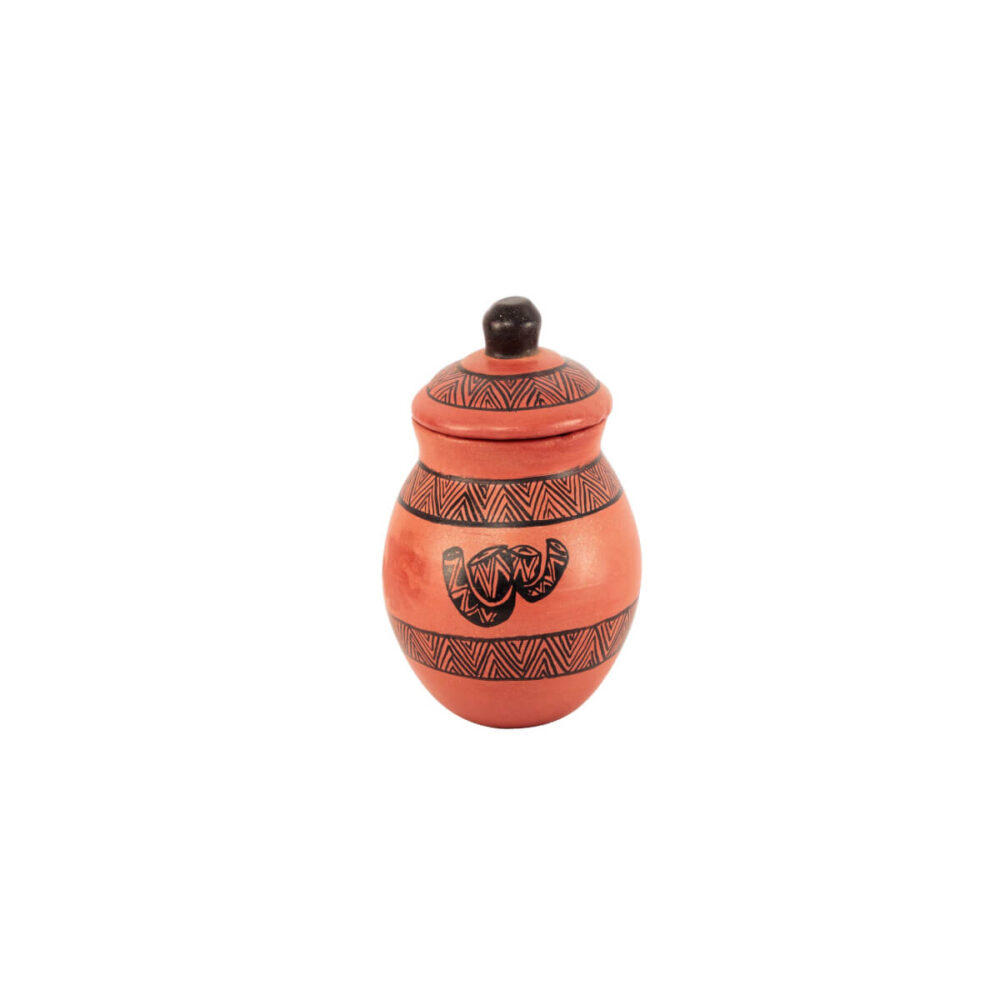 Clay Curd Pot with Cap 650ml Varli Drum